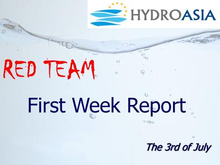 RED TEAM The 3rd of July First Week Report. 1 - Weekly report planning and team leader 2 - Three main tasks during the project 3 -Team work repartition.