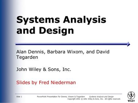 Systems Analysis and Design