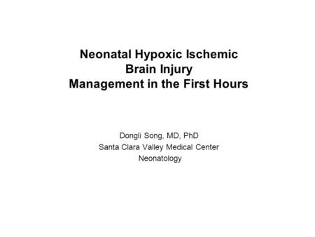 Neonatal Hypoxic Ischemic Brain Injury Management in the First Hours