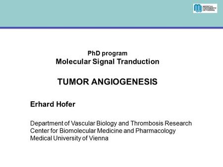 Molecular Signal Tranduction