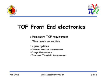 TOF Front End electronics