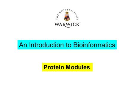 Protein Modules An Introduction to Bioinformatics.