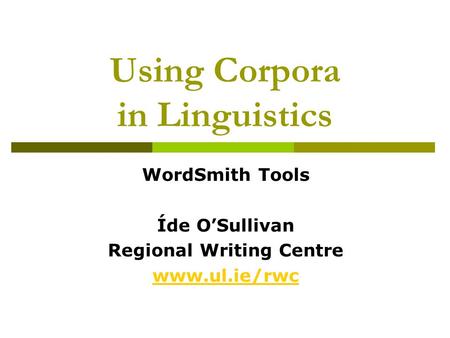 Using Corpora in Linguistics