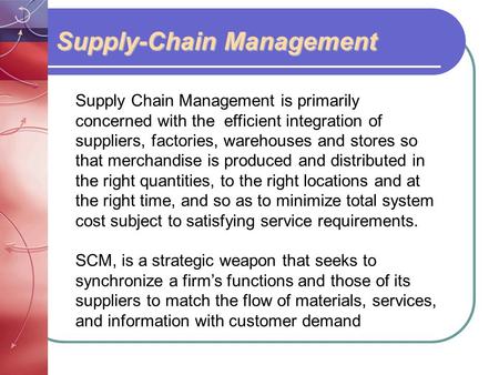 Supply-Chain Management