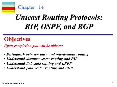 Unicast Routing Protocols: RIP, OSPF, and BGP