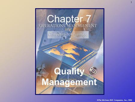 Chapter 7 Quality Management