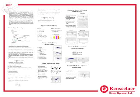 Plasma Dynamics Lab HIBP Abstract Measurements of the radial equilibrium potential profiles have been successfully obtained with a Heavy Ion Beam Probe.