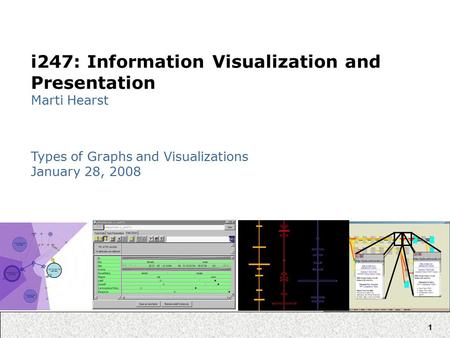 1 i247: Information Visualization and Presentation Marti Hearst Types of Graphs and Visualizations January 28, 2008.