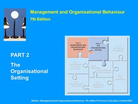 Mullins: Management and Organisational Behaviour, 7th edition © Pearson Education Limited 2005 Management and Organisational Behaviour 7th Edition PART.