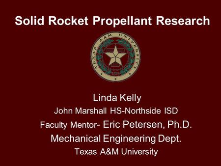 Solid Rocket Propellant Research