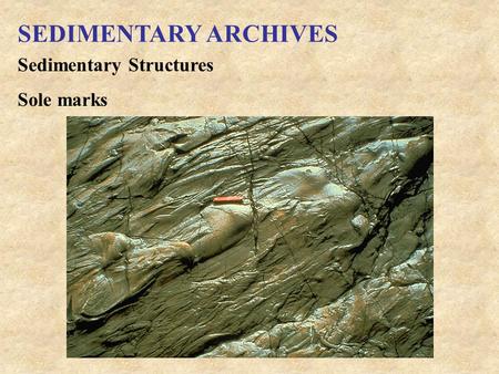 SEDIMENTARY ARCHIVES Sedimentary Structures Sole marks.