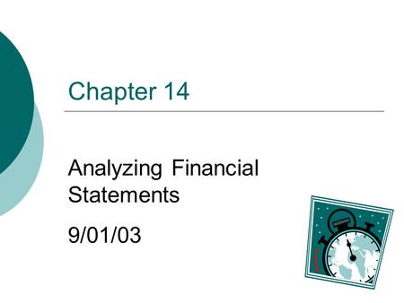 Analyzing Financial Statements 9/01/03