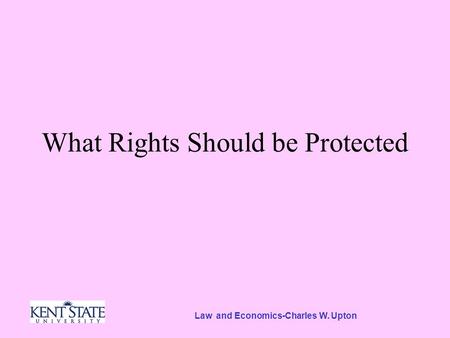 Law and Economics-Charles W. Upton What Rights Should be Protected.