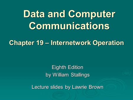 Data and Computer Communications