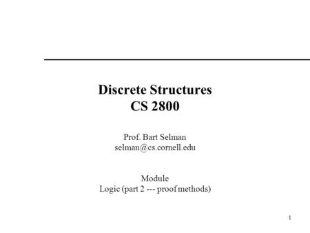 Discrete Structures CS 2800