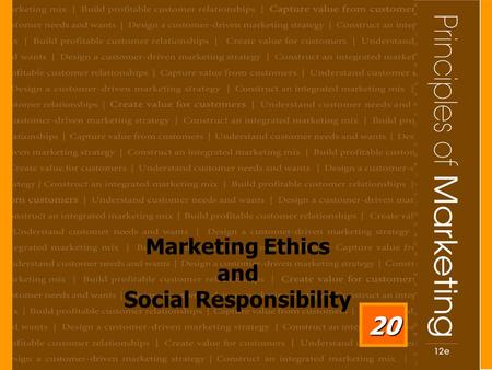 Marketing Ethics and Social Responsibility