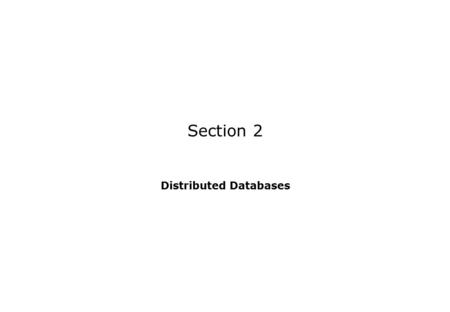 Distributed Databases