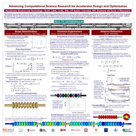 Advancing Computational Science Research for Accelerator Design and Optimization Accelerator Science and Technology - SLAC, LBNL, LLNL, SNL, UT Austin,