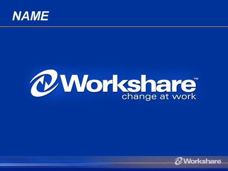 NAME. Workshare Interest in Agile We realised that lack of a defined process leads to: Unpredictability Repeated errors Wasted effort We were disappointed.