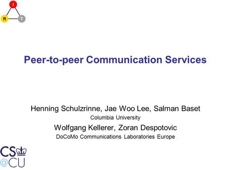 Peer-to-peer Communication Services