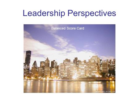 Leadership Perspectives