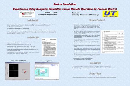 Richard L. Zollars Washington State University Jim Henry University of Tennessee at Chattanooga Screen Using Control Station ® Screen Using UTC Site No.