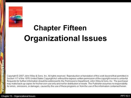 Organizational Issues