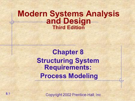 Modern Systems Analysis and Design Third Edition