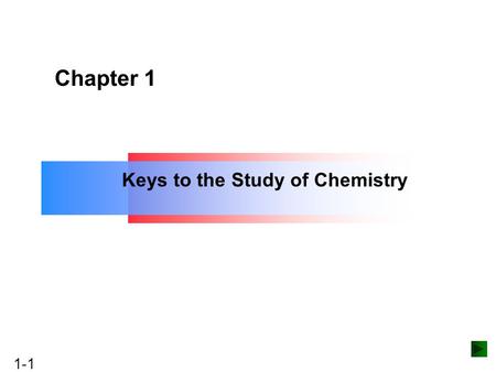 Copyright ©The McGraw-Hill Companies, Inc. Permission required for reproduction or display. 1-1 Keys to the Study of Chemistry Chapter 1.