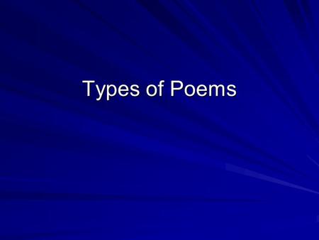 Types of Poems.