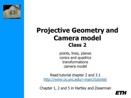 Projective Geometry and Camera model Class 2