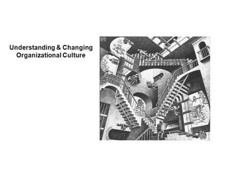 Understanding & Changing Organizational Culture