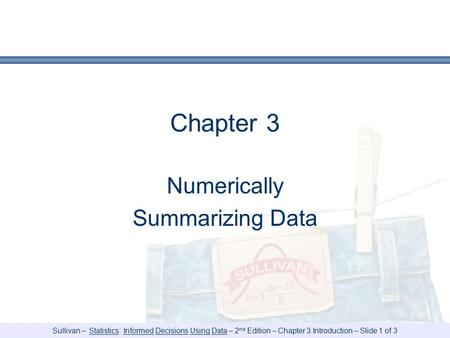 Numerically Summarizing Data