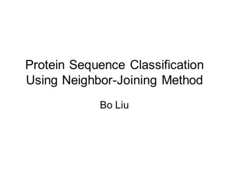 Protein Sequence Classification Using Neighbor-Joining Method