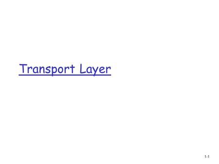 1-1 Transport Layer. 1-2 Motivation  What is expected out of a transport protocol for sensor networks ? Reliability, QoS (e.g., delay guarantees, priority.