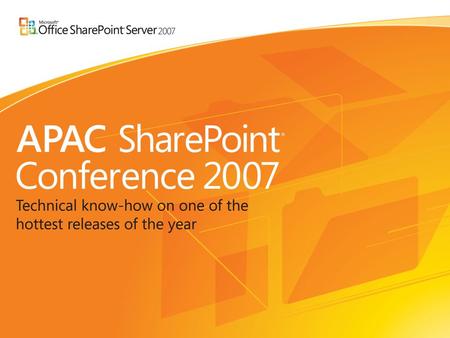 Installing and Configuring SharePoint Technology Ryan Duguid Technical Specialist Microsoft New Zealand APAC Microsoft SharePoint Conference 2007 May.