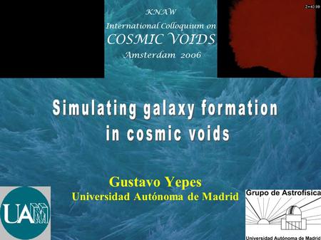 Gustavo Yepes Universidad Autónoma de Madrid KNAW International Colloquium on COSMIC VOIDS Amsterdam 2006.