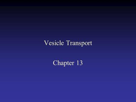 Vesicle Transport Chapter 13. Multivesicular bodies form on the pathway to late endosomes.