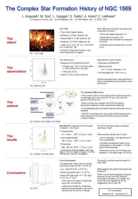 The Complex Star Formation History of NGC 1569 L. Angeretti 1, M. Tosi 2, L. Greggio 3, E. Sabbi 1, A. Aloisi 4, C. Leitherer 4 The object The observations.