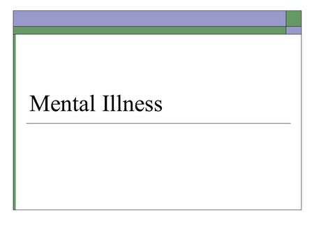 Mental Illness. Historical Views of Disorders  Mental disorders have always been with us but their treatment has varied: Hippocrates said mental illness.