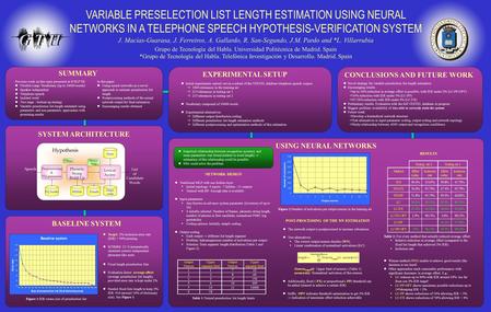 VARIABLE PRESELECTION LIST LENGTH ESTIMATION USING NEURAL NETWORKS IN A TELEPHONE SPEECH HYPOTHESIS-VERIFICATION SYSTEM J. Macías-Guarasa, J. Ferreiros,