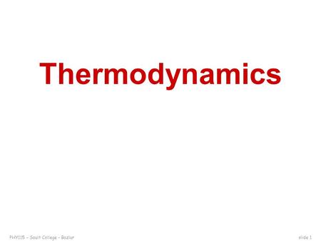 Thermodynamics.