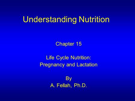 Understanding Nutrition