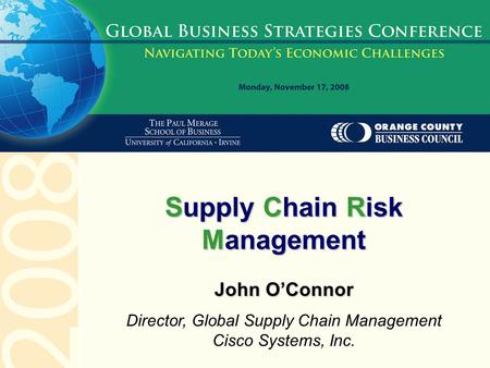 Supply Chain Risk Management