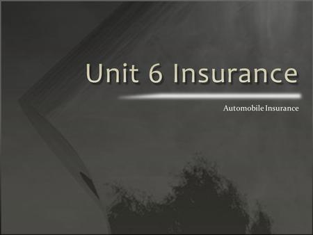 1. Comprehensive Coverage – includes all physical damage losses except collision and other specified losses. Usually includes.