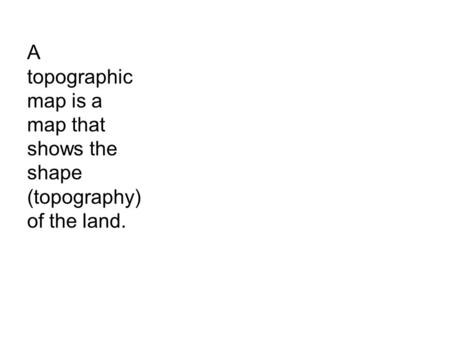 Topographic Map Vocabulary