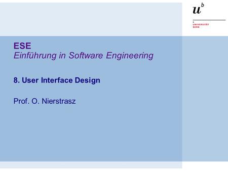 ESE Einführung in Software Engineering