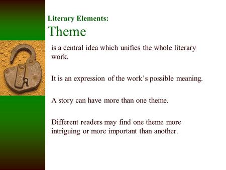 Literary Elements: Theme