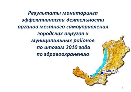 1 Результаты мониторинга эффективности деятельности органов местного самоуправления городских округов и муниципальных районов по итогам 2010 года по итогам.