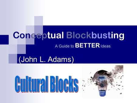 Conceptual Blockbusting A Guide to BETTER Ideas (John L. Adams)